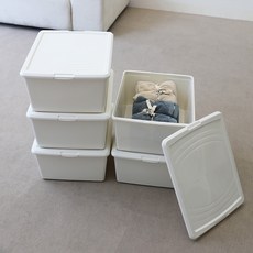 아이리스 국내 제조 다용도 심플 리빙박스 OCA, 화이트, L, 5개