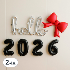 피앤비유니티 헬러우 리본 풍선세트, 09 실버 + 블랙 + 레드, 2세트