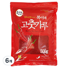복이네먹거리 중국산 고춧가루 보통맛 김치용, 500g, 6개