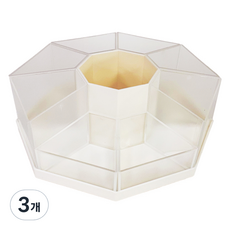 DOnG-A Pms 360度旋轉多用途收納盒, 3個, 透明