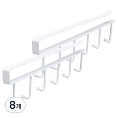 Living Home Detail 簡約現代多用途廚房杯具工具掛架掛鉤, 8個, 白色