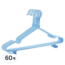 머니풀 파스텔 미끄럼방지 후크걸이 옷걸이, 블루, 60개