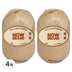WoolClub 三星模倣 Now Brand高級聚酯纖維拉菲編織線 50g, 4個, 2米色