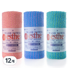 Bath Foret 艾絲特日式沐浴巾 3件組, 粉紅色, 綠色, 藍色, 1入, 12個