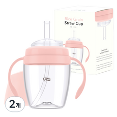 티지엠 유아용 쌀알 트라이탄 빨대컵 mini, 160ml, 2개, 코랄핑크