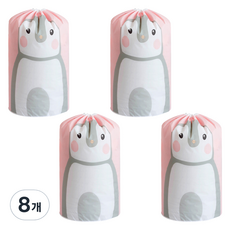 withWIN PEVA 衣服 衣物 棉被 收納袋, 8個, 粉紅企鵝