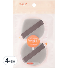 미니맥시 기본형 쿠션 퍼프 물방울 + 원형 세트, 4세트, 그레이