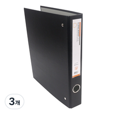 Alpha 合紙D型環活頁夾 KD-301 A4 3孔 3cm 200張, 黑色, 3個