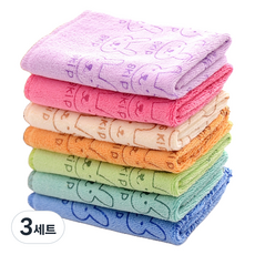 GUNU 彩虹兔多用途超細纖維廚房毛巾7件組, 3套