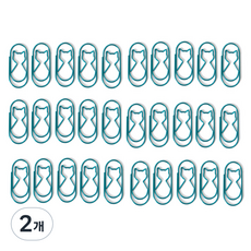 문구담 세련된 컬러 뚱클립 고양이 블루, 2개, 30개입