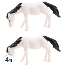 블랙트리 미니어쳐 포니 말 피규어 화이트, 4개