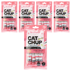 CAT CHUP 貓咪肉泥 無穀物 Omega-3配方, 鮪魚+鮭魚, 56g, 5袋