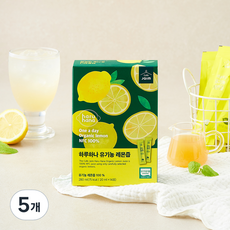 jaim 유기가공식품 인증 하루하나 레몬즙 14개입, 280ml, 5개