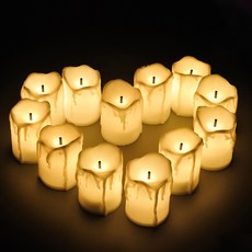 PARTYSHOW 豪華LED蠟燭, 12個, 白色