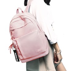 MARCO POLO 素色拉鍊防水背包 MP3210+鑰匙圈, 粉色的