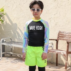 ROROCHAT 男童 Bomin 防曬衣水上內搭褲五分褲3件組