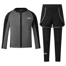 ROROCHAT 兒童青少年防曬拉鍊上衣+內搭褲+褲子套組