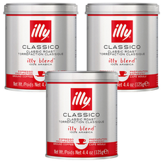 일리 클래식 로스트 그라운드 분쇄 커피, 에스프레소, 125g, 3개