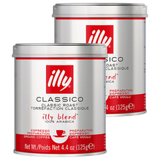 illy 意利 經典烘焙研磨咖啡, 125g, 2罐, 義式濃縮