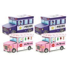 MEO 汽車玩具收納箱 警車 + 冰淇淋組合, 2套