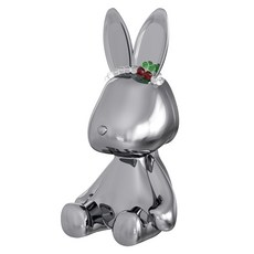 THREENINE Bunny Bunny 車用芳香劑本體 + 香氛組 鍍鉻黑, 1套, 潔淨棉