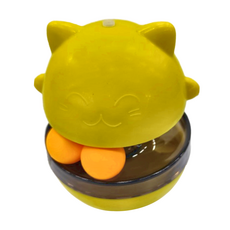 貓咪軌道漏食 黃色 ABS+PP材質, 1個