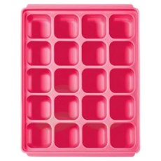 tgm 馬卡龍 白金矽膠副食品冷凍儲存分裝盒, 4尺寸選擇, 保鮮省時, 適用於微波爐/洗碗機/冰箱, S, 紅色, 1個