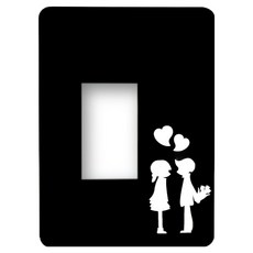 Homecoco 掀蓋式開關蓋貼紙 愛情告白, 黑色