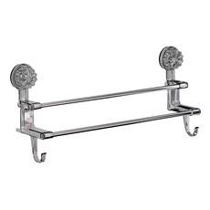 apex Innovation 不鏽鋼雙桿無痕吸盤毛巾架 長款, 透灰, 360g, 1個