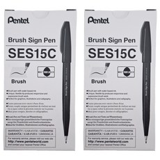 Pentel 飛龍文具 柔繪筆 SES15C-S3, 水性, 1色, 2盒