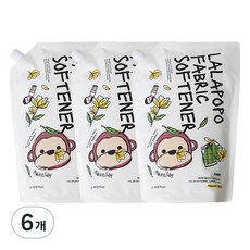 케이맘 랄라포포 유아용 섬유유연제 목련향 리필, 1.3L, 6개
