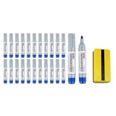 leto 全綵白板筆 24入 + 磁性板擦, 藍色, 隨機出貨(板擦), 1套