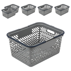 Myroom 我的房間 多功能籃 大型, 灰色 + 海軍藍, 6個