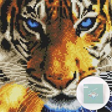 ARTJOY DIY鑽石畫 帆布款25*25cm, 藍眼老虎, 1套