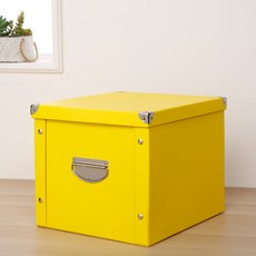 耐用的簡單紙質生活盒 55 x 31 x 29cm, 12 黃色, 1個