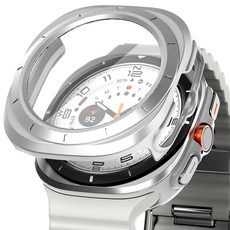 누아트 갤럭시워치 하드 케이스 풀커버 액정보호 강화유리 47mm 1개입, 실버, 1개