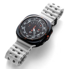 누아트 갤럭시워치울트라 호환 아쿠아 실리콘 스트랩 밴드, 화이트, 1개