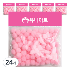 유니아트 1000 퐁퐁 12mm, 분홍, 24개