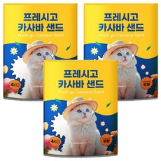 딩동펫 고양이 프레시고 카사바 모래, 4kg, 3개, 무향
