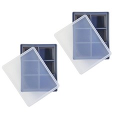 AGAFURA 矽膠副食品分裝保存盒, 灰色, 60ml, 2入