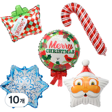 P&B Unity 聖誕大型氣球, 星星聖誕老人 + 大型雪花1 + 大型拐杖 + 大型花圈氣球 + 大型禮物, 10個
