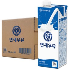 연세우유 멸균 흰우유, 730ml, 6개