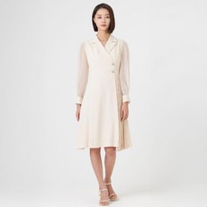 kenneth lady 女士透視排釦百褶連身裙, LIGHT PINK