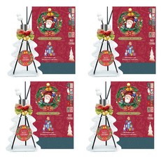 QiMart MIT 聖誕樹造型香氛珪藻土擴香瓶, 黑莓魅惑, 200ml, 4瓶