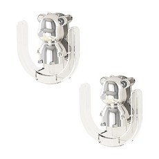 Foreverbean 小熊浴室拖鞋無痕掛勾, 透明色, 2個