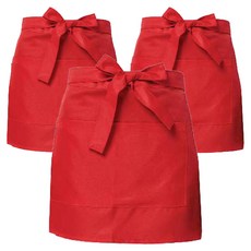 UNISTORE 腰部迷你素色圍裙, 3個, 紅色(A-212)