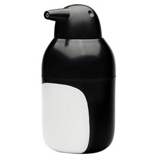 QUALy Penguin Soap Dispenser 冰原企鵝 皂液罐 8 x 9 x 15.6cm 300ml, 黑色, 1個