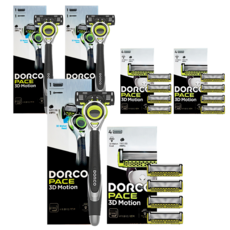 DORCO 多可樂客 Pace 3D 動感刮鬍刀組, 3套, 刮鬍刀 + 5入刀片