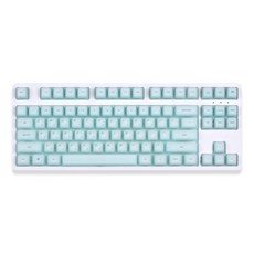 MONSTARGEAR 軟Q 113鍵 果凍布丁 韓文 Cherry 矽膠點綴 透明鍵帽, 鍵帽, 薄荷綠