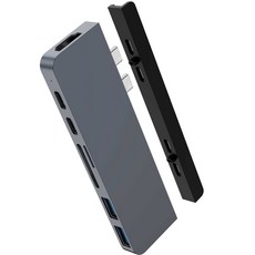 하이퍼 드라이버 듀오 허브 USB C 도킹 스테이션 7 IN 2 HD28C-GY, 그레이, 1개